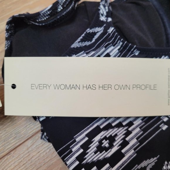 105. Profile by Gottex Underwire Tankini Top. Black and White. Size 34D. NWT - Picture 5 of 5